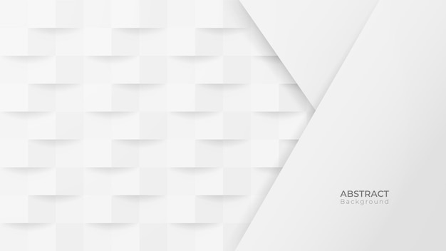 Abstracto 3D moderno fondo de patrón cuadrado Ilustración vectorial de textura geométrica blanca y gris
