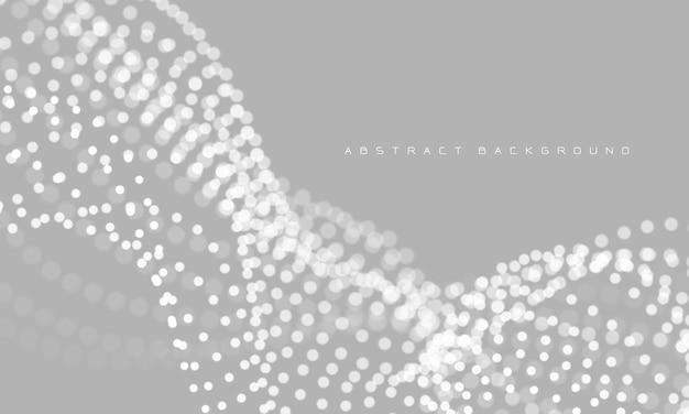 Abstracto 3D partículas grises flujo onda punto paisaje vector de fondo de tecnología de datos digitales.