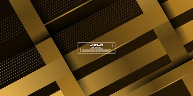 Abstracto 3D superpuesto fondo oscuro Diseño simple con patrón de línea dorada Vector Eps10