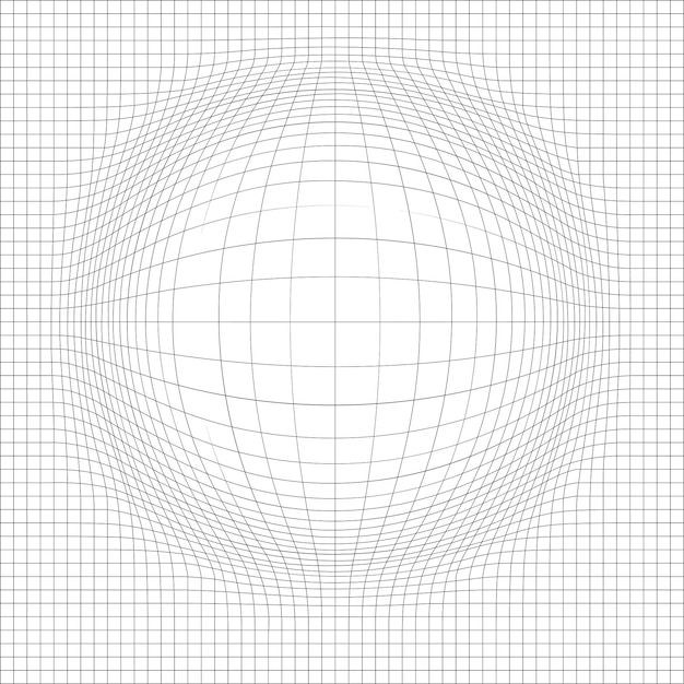 Abstracto 3D wireframe Onda circular en la cuadrícula Elemento de diseño futurista Ilustración vectorial