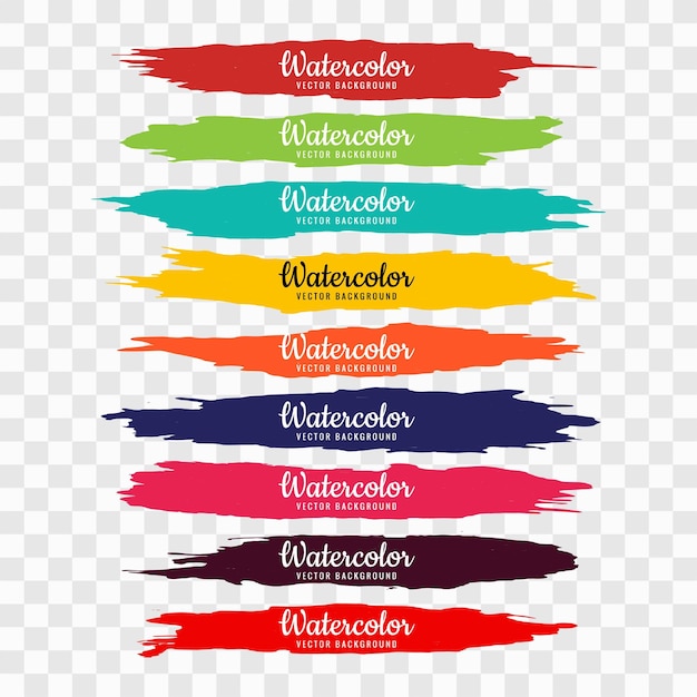 Abstracto acuarela de colores dibujo a mano trazos conjunto ilustración vectorial