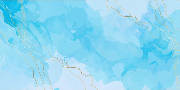 Vector abstracto de acuarela de fondo con líneas doradas