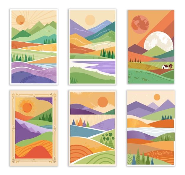 Abstracto Acuarelas de paisajes para los amantes del arte