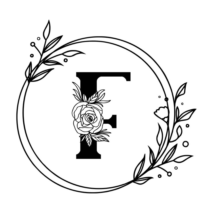 Abstracto alfabeto floral ilustración de fondo de un elemento símbolo de la paz símbolo icono vectorial