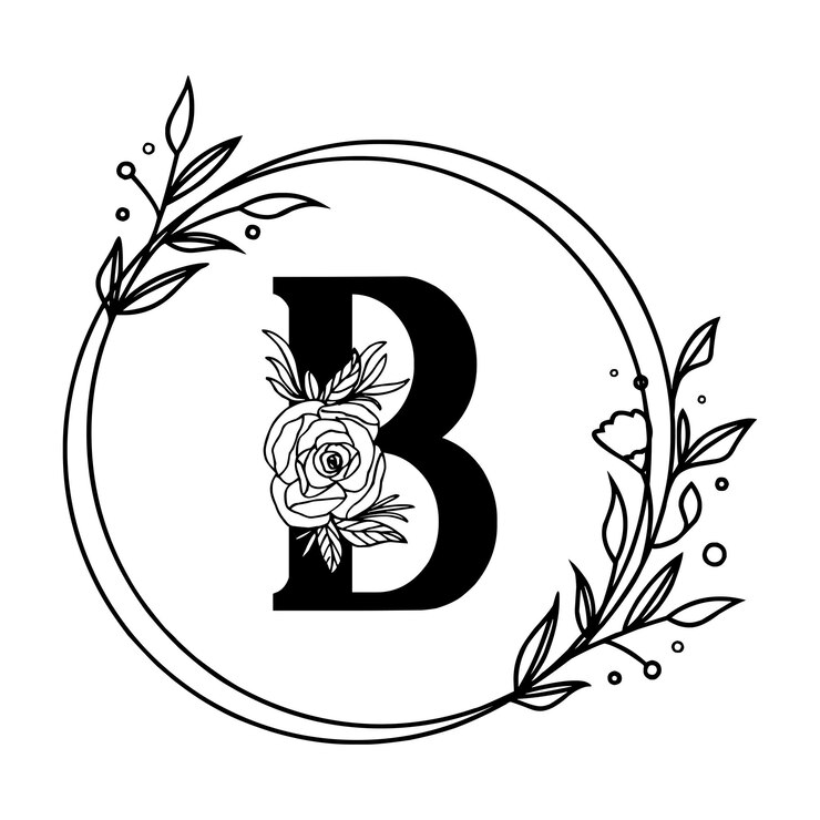 Abstracto alfabeto floral ilustración de fondo de un elemento símbolo de la paz símbolo icono vectorial