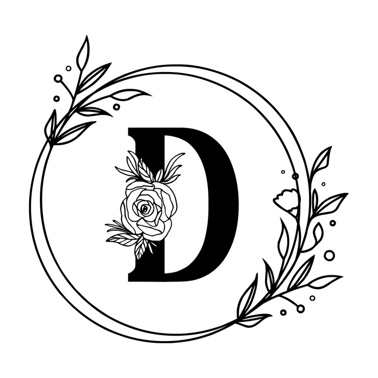 Abstracto alfabeto floral ilustración de fondo de un elemento símbolo de la paz símbolo icono vectorial