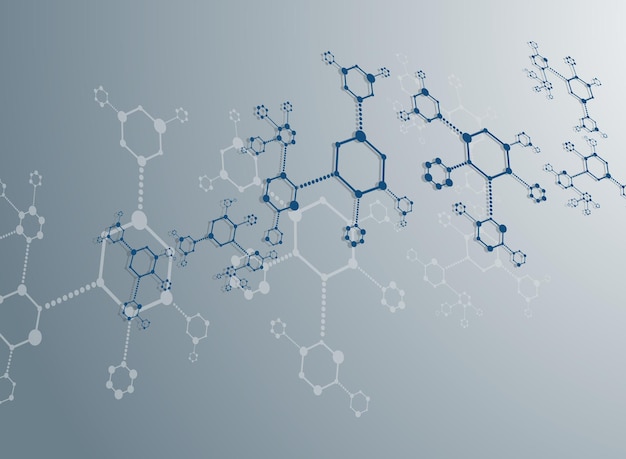 Vector abstracto antecedentes moleculares compuestos genéticos y químicos tecnología médica o concepto científico