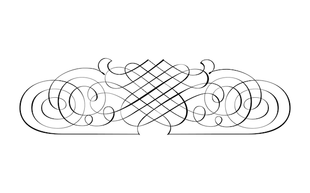Abstracto árabe Vintage Caligrafía decorativa Ornamental Silueta símbolo para tatuaje ilustración vectorial aislada