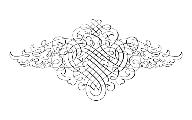 Abstracto árabe Vintage Caligrafía decorativa Ornamental Silueta símbolo para tatuaje ilustración vectorial aislada