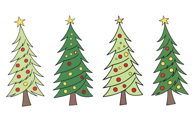 Abstracto Árboles de Navidad conjunto de Árbol de Navidad Color Iconos planos Árbol de navidad Icon verde