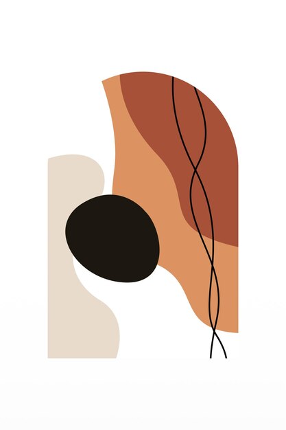 Abstracto Arte del paisaje cartel de mediados de siglo Ilustración de fondo