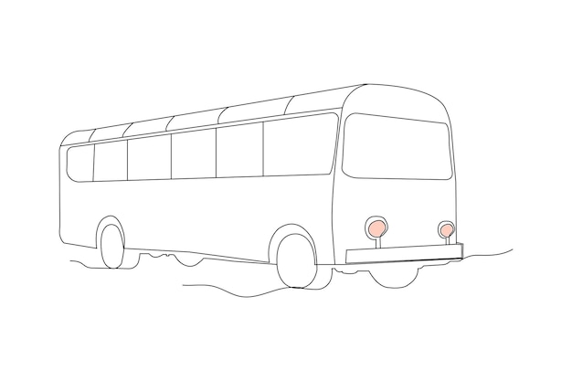 Abstracto de autobús dibujo artístico de una línea