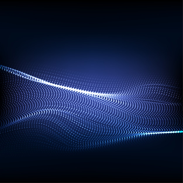 Vector abstracto azul brillante olas de fondo