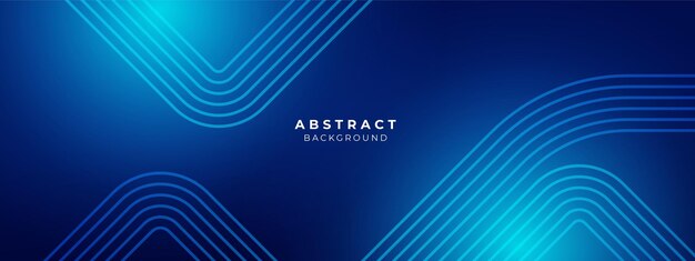 Abstracto azul brillantes líneas geométricas en fondo azul oscuro Moderno azul brillante diagonal líneas redondeadas patrón concepto de tecnología futurista Ilustración vectorial