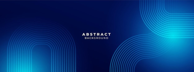 Abstracto azul brillantes líneas geométricas en fondo azul oscuro Moderno azul brillante diagonal líneas redondeadas patrón concepto de tecnología futurista Ilustración vectorial