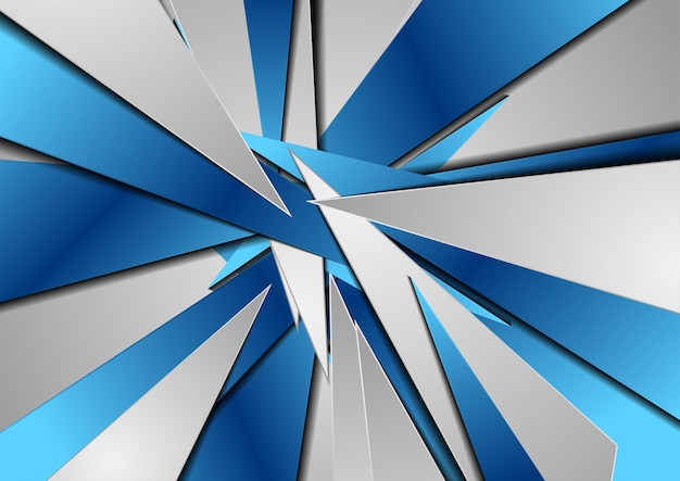 Abstracto azul gris formas poligonales brillantes fondo tecnológico