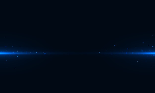 Abstracto azul horizontal pone y brilla en el uso de fondo oscuro para el telón de fondo de presentación, póster o página de destino