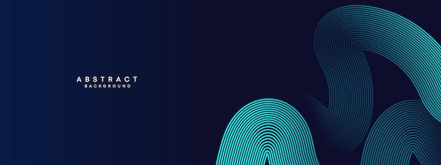 Abstracto Azul marino oscuro Líneas de círculos ondulantes Tecnología Fondo Líneas de gradiente azul Fondo