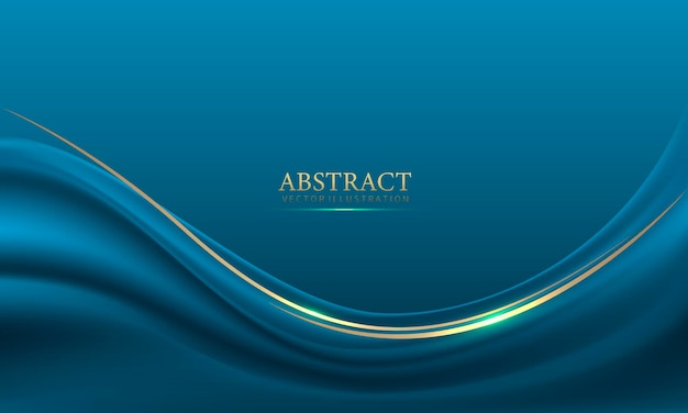 Abstracto azul oro luz lujo curva de onda diseño moderno vector de fondo creativo