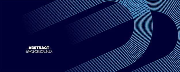 Abstracto Azul oscuro Líneas de círculos ondulantes Tecnología Bandera Fondo Líneas azules de la Armada Forma geométrica