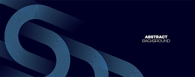Abstracto Azul oscuro Líneas de círculos ondulantes Tecnología Bandera Fondo Líneas azules de la Armada Forma geométrica