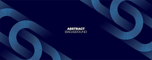 Abstracto Azul oscuro Líneas de círculos ondulantes Tecnología Bandera Fondo Líneas azules de la Armada Forma geométrica