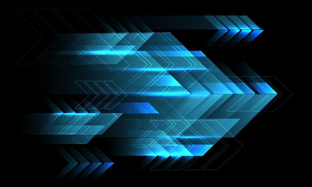 Abstracto azul oscuro velocidad dirección de flecha de luz vector de fondo creativo futurista negro geométrico