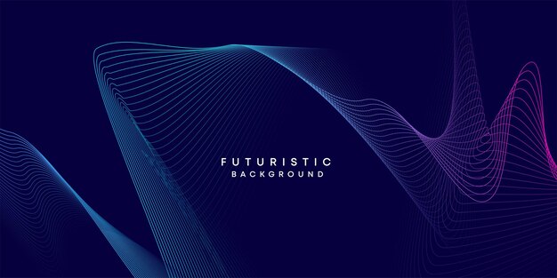 Abstracto azul oscuro verde púrpura onda de gradiente digital tecnología del futuro líneas geométricas fondo