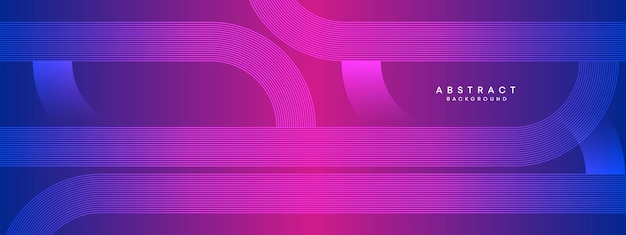 Abstracto azul púrpura magenta rosa gradiente círculos ondulantes líneas tecnología fondo de banner web