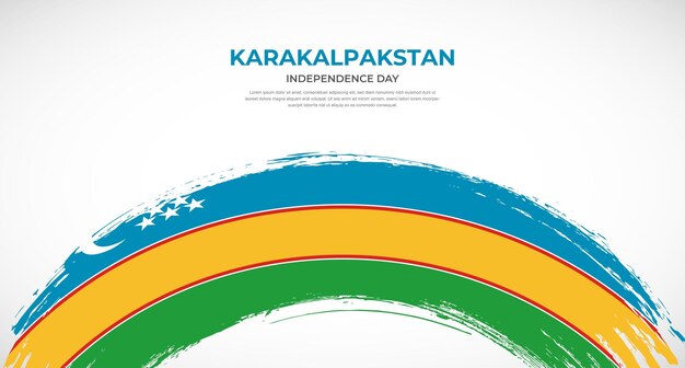 Abstracto de la bandera de karakalpakistán en una ilustración vectorial redondeada del efecto de la pincelada