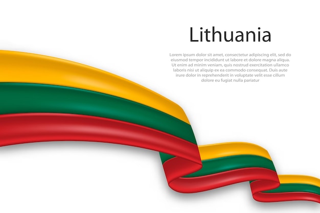Abstracto Bandera ondulada de Lituania sobre un fondo blanco