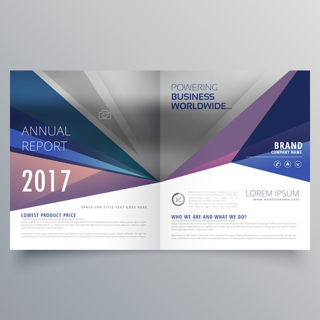 abstracto bi fold business folleto plantilla