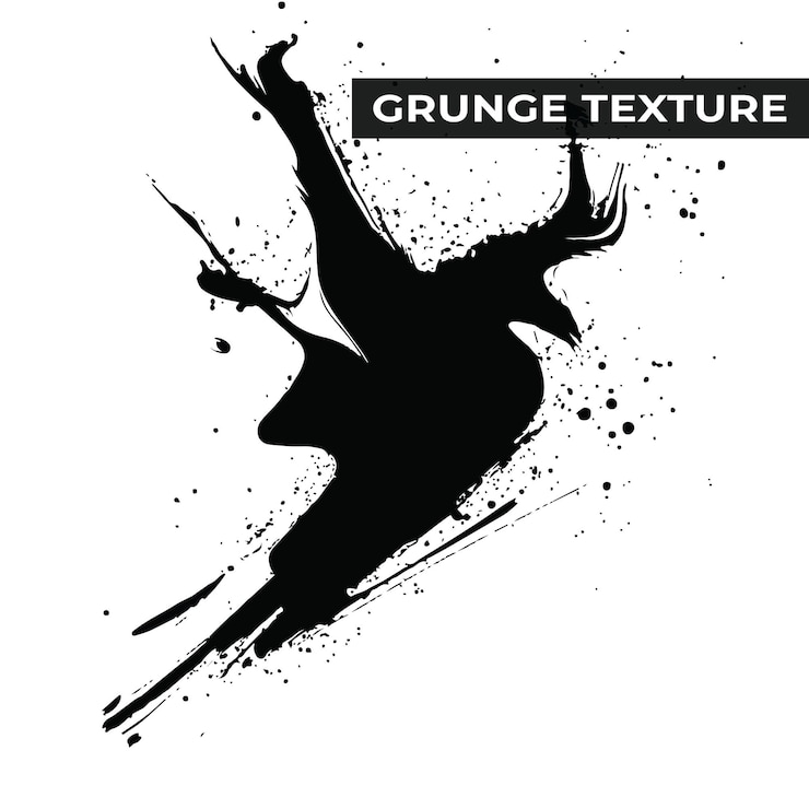 Vector abstracto en blanco y negro pinta de pincel grunge textura de fondo vector