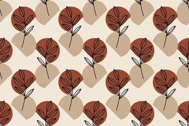 Abstracto boho con patrón floral sin costuras en el fondo