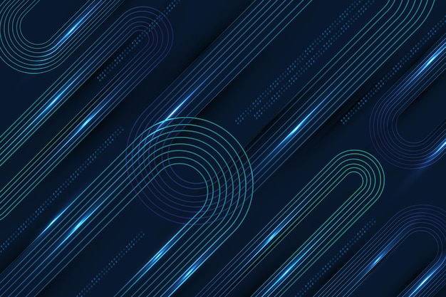Abstracto brillante azul oscuro forma geométrica redondeada tecnología fondo futurista