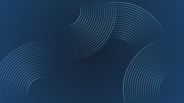 Abstracto brillante azul oscuro tecnología de forma geométrica redondeada diseño de fondo futurista