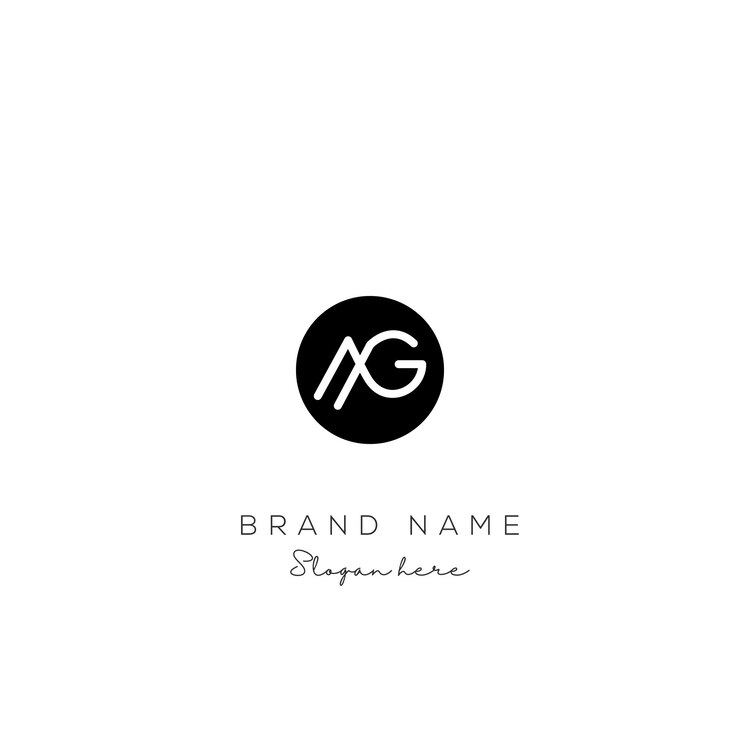 Vector abstracto carta creativa ag diseño de logotipo ag diseño de logotipo para negocios firma de marca de moda