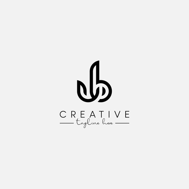 Abstracto Carta elegante JB BJ Template de diseño de logotipo Carta moderna y creativa Logotipo