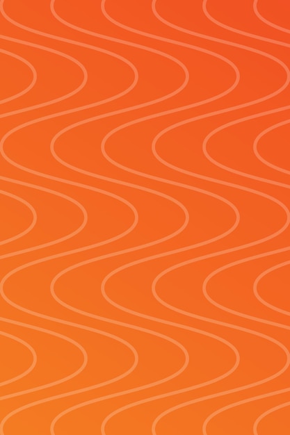 Abstracto Cartel de gradiente naranja con patrón de línea ondulada simétrica