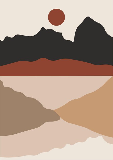 Vector abstracto cartel prefabricado de paisaje