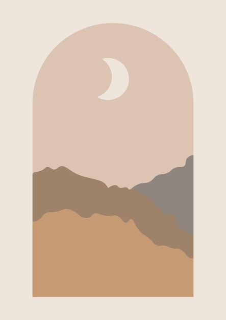 Vector abstracto cartel prefabricado de paisaje