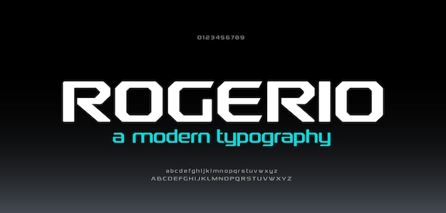 Abstracto ciencia ficción logotipo moderno fuentes alfabético Ciencia tipografía deporte tecnología futuro fuente creativa