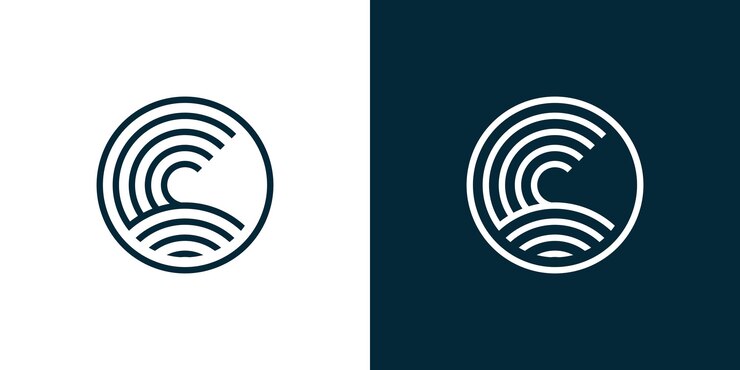 Abstracto del círculo C logotipo C línea de arte del logotipo