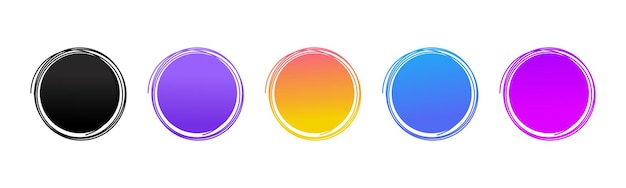 Abstracto Círculos coloridos con gradiente Formas ovaladas Elementos de diseño