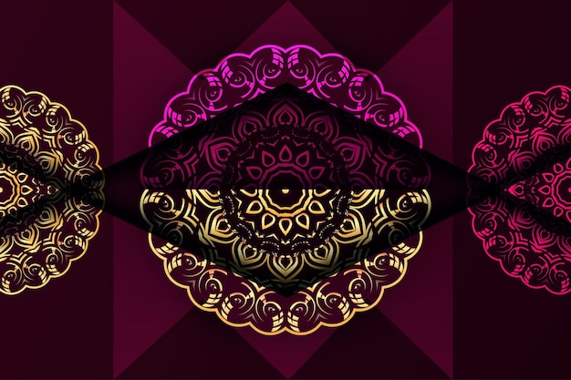 Abstracto Círculos concéntricos de Mandala molecular en el púrpura