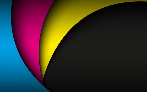 Abstracto cmyk fondo ondulado papel tapiz de diseño corporativo moderno superposición de hojas de papel en colores cmyk