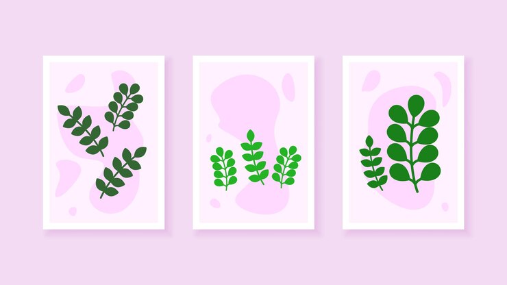 Vector abstracto colección boho vector contemporáneo plantas florales botánicas desgin elementos de dibujos dibujados