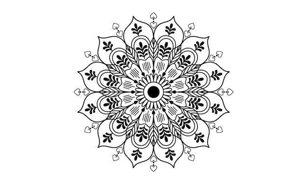 abstracto color negro mano dibujar mandala fondo diseño vector vintage ilustración