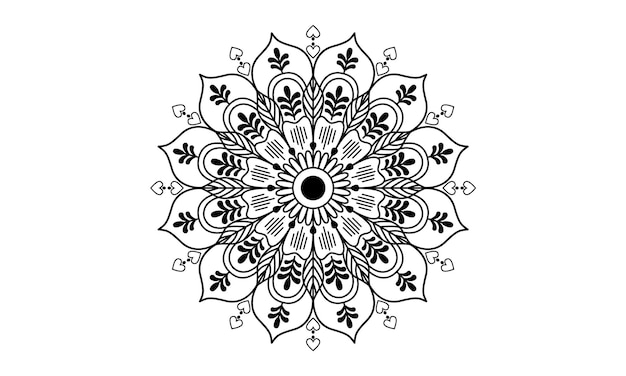 abstracto color negro mano dibujar mandala fondo diseño vector vintage ilustración