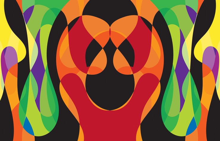 Vector abstracto colorido diseño de fondo groovy